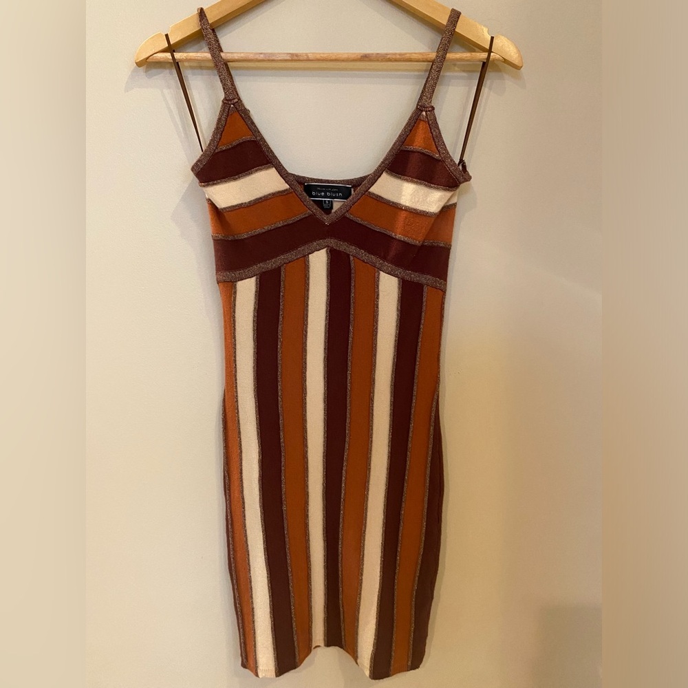 70s knit sparkly striped dress.